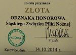 Śląski Związek Piłki Nożnej docenił Mietka Jakubowskiego. Po brązowej i srebrnej - złota