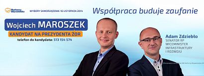 Spotkanie z Wojciechem Maroszkiem kandydatem na Prezydenta Miasta Żory oraz senatorem Adamem Zdziebło Wiceministrem Infrastruktury i Rozwoju