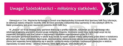 Trwa nabór do sekcji siatkarskiej MUKS Sari Żory