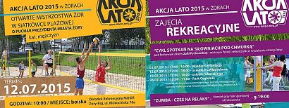 Akcja Lato 2015: Otwarte Mistrzostwa Żor w siatkówce plażowej i program zajęć rekreacyjnych