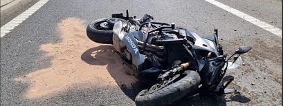  Motocyklista wypadł z drogi na A1