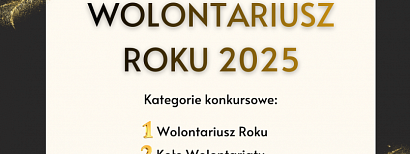 Zapraszamy do udziału w konkursie Wolontariusz Roku 2025