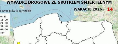 Policyjna mapa wypadków drogowych ze skutkiem śmiertelnym . Wakacje 2026