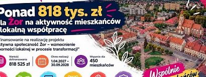 Ponad 818 tys. zł dla Żor na aktywność mieszkańców i lokalną współpracę